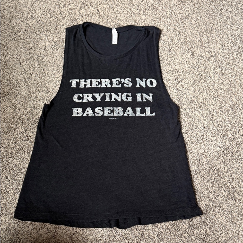 Abella Black Muscle Tee with White Text